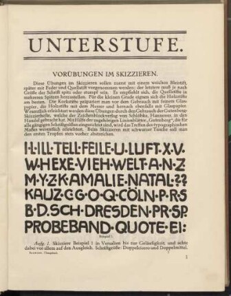Vorübungen im Skizzieren.