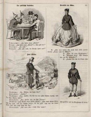 "Der politische Laubober" "Parallele der Mode" "Zwei Hirten"