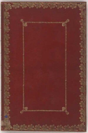 SUITE DES PRINCIPES D' ARCHITECTURE : Buchdeckel, um 1750. Gold/Maroquin/Textil. 47 x 31,1 cm.