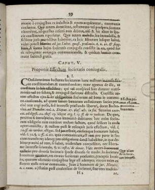 Caput V. Proponit Effectum societatis coniugalis.