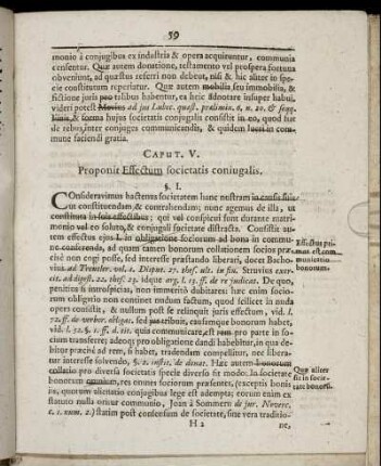 Caput V. Proponit Effectum societatis coniugalis.