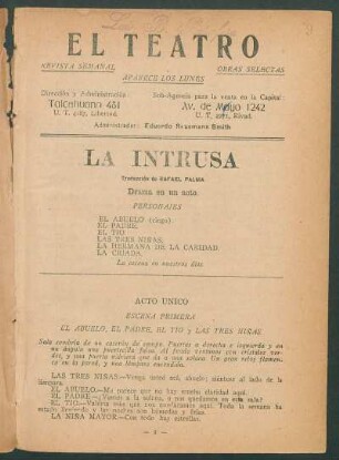La intrusa : drama en un acto