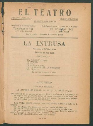 La intrusa : drama en un acto