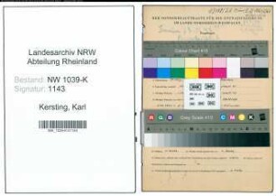 Entnazifizierung Karl Kersting , geb. 17.08.1901 (Schuldirektor)