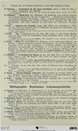 Bibliographie. Buchwesen. Literaturgeschichte (Nr. 48-89)