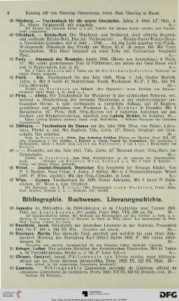 Bibliographie. Buchwesen. Literaturgeschichte (Nr. 48-89)