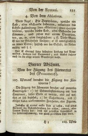 Vierter Abschnitt. Von der Fügung des Fürwortes des (Pronomens).