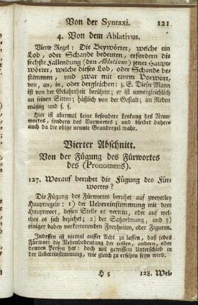 Vierter Abschnitt. Von der Fügung des Fürwortes des (Pronomens).