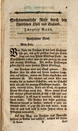 Arthur Youngs Sechsmonatliche Reise durch die nördlichen Provinzen von England : in Absicht auf den Zustand der Landwirthschaft, der Manufakturen, der Malerey und übrigen schönen Künste, 2