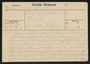 Brief von Victor Barnowsky an Gerhart Hauptmann
