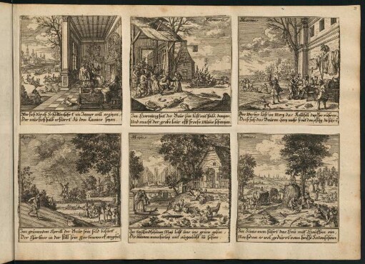 9r-9v, Ianuarius. Februarius. Martius. Aprilis. Majus. Iunius.