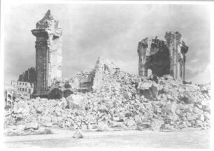 Dresden-Altstadt. Ruine der Frauenkirche. Blick von Westen