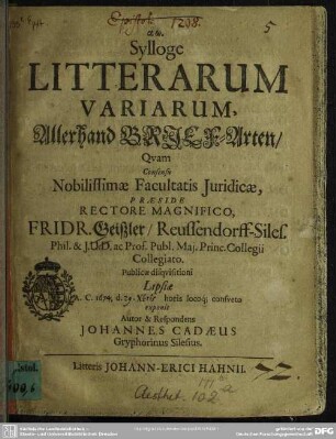 Sylloge litterarum variarum