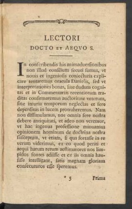 Lectori Docto Et Aequo S.