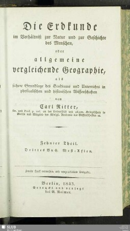 10,3: Die Erdkunde von Asien : Band VII. Erste Abtheilung. Das Stufenland des Euphrat-und Tigrissystems