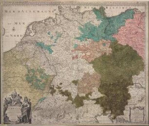 Karte von Deutschland, Römisch-Deutsches Reich, ca. 1:1 170 000, Kupferstich, 1730