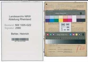Entnazifizierung Heinrich Behler , geb. 28.10.1902 (Baecker)