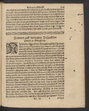 Antwort auff die beyden Pasquill der Poeten zu Königsperg