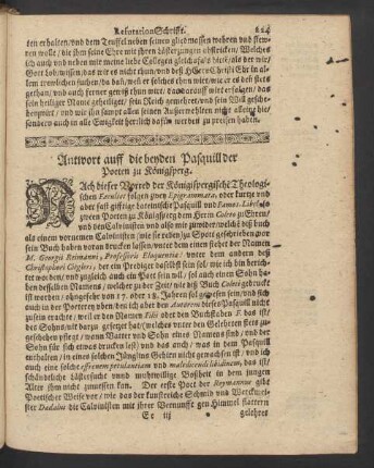 Antwort auff die beyden Pasquill der Poeten zu Königsperg