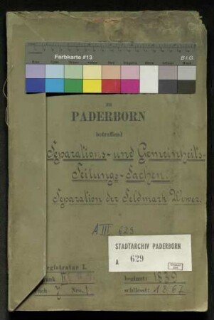 Separations- und Gemeinheitsteilungssachen: Separation der Feldmark Wewer