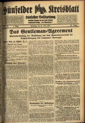 Erste Ausgabe vom Samstag, den 16. Juli 1932.