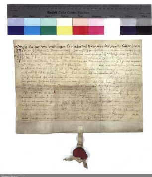 Verleihung einer Wiese in Haimbach an Balthasar Schlatt und Johann Quinckler durch Kaspar von Wildungen, Spitalherr des Klosters Fulda