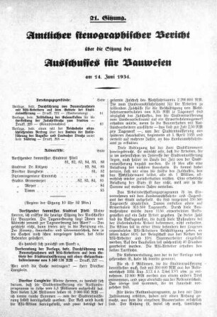 Sitzung 21, 14. Juni 1934