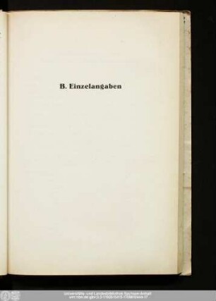 B. Einzelangaben