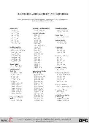 Register der antiken Autoren und Textquellen