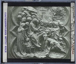 Florenz, Baptisterium San Giovanni,Florenz, Baptisterium San Giovanni, Nordtür : Detail: Relief 'Einzug in Jerusalem'