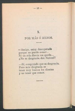 X. : Por más o menos
