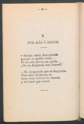 X. : Por más o menos