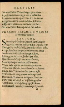 Traiano Cabanilio Troiae ac Montellae domino. Salices.