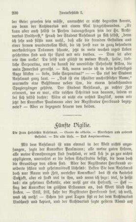 Fünfte Vigilie: Die Frau Hofrätin Anselmus …