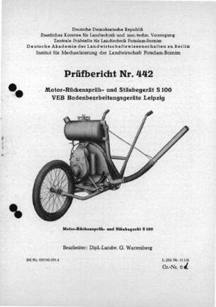 Motor- Rückensprüh- und Stäubegerät S 100