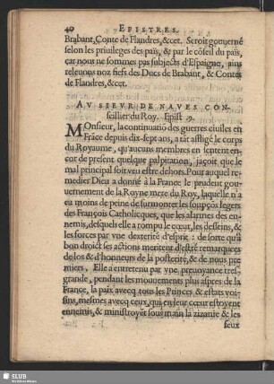 Au Sieur De Naues Conseillier du Roy. Epist. 9. Response