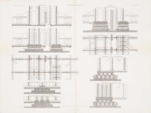 Rheinbrücke, Köln: Details (aus: Atlas zur Zeitschrift für Bauwesen, hrsg. v. G. Erbkam, Jg. 13, 1863)