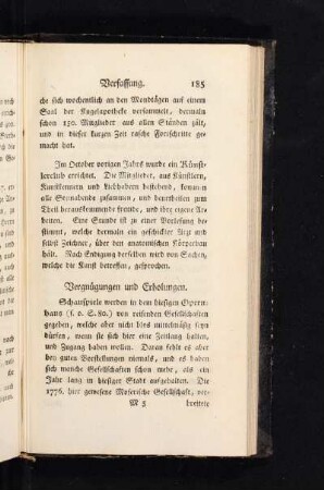 Vergnügungen und Erholungen.