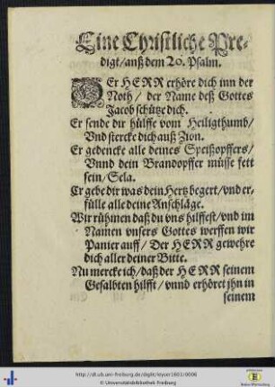 Eine Christliche Predigt.