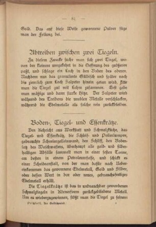 Boden-, Tiegel- und Essenkrätze.