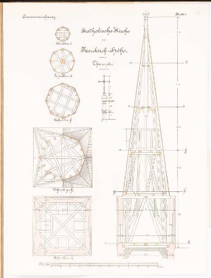 Katholische Kirche, Neukirch auf der Höhe: Details Turmspitze 1:50