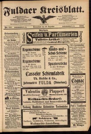Dritte Ausgabe vom Samstag, den 20. Dezember 1902.