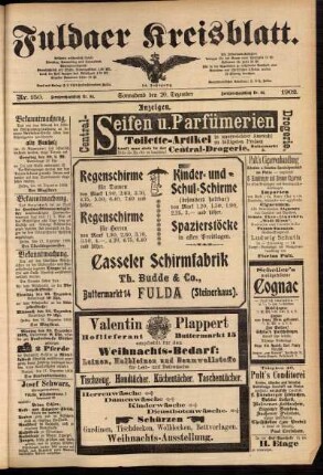 Dritte Ausgabe vom Samstag, den 20. Dezember 1902.