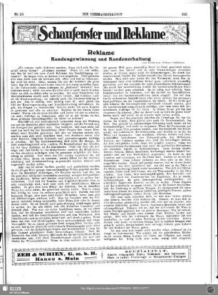 Schaufenster und Reklame