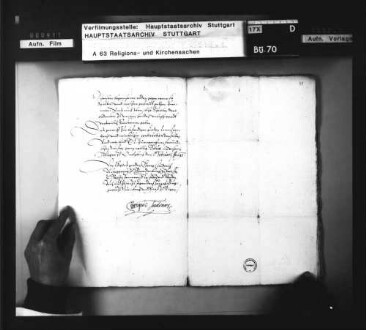 Schreiben Markgraf Georg Friedrichs von Brandenburg wegen einiger aufgefangener Schreiben, aus denen die Absichten der Katholiken zur Bekriegung der Evangelischen zu ersehen.