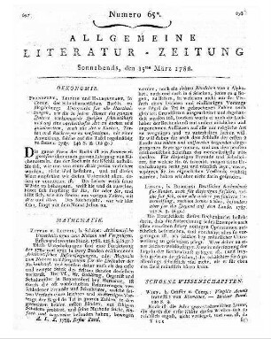 [Goldberg, ...]: Arithmetische Unterhaltungen zum Nutzen und Vergnügen. - Zittau ; Leipzig : Schöps St. 1/2. - 1788