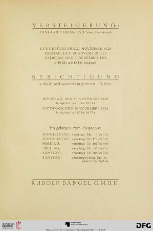 Versteigerung/Besichtigung
