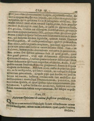 Cap. IV. Autorum Opiniones de animae sensitivae quidditate.