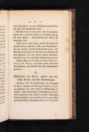 X. Wissenschaft und Kunst, gelehrte und artistische Vereine und ihre Sammlungen.