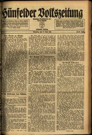 Ausgabe vom Dienstag, den 17. Mai 1921.